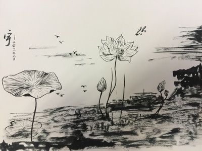水墨画|纯艺术|国画|我想出去玩儿 